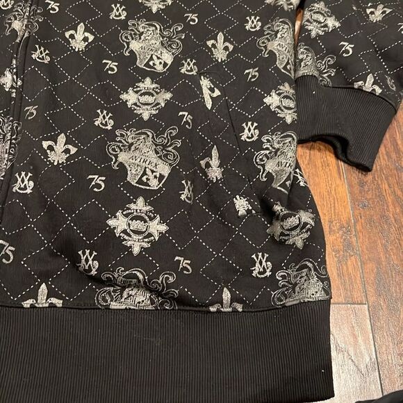 VTG Avirex all over print silver logo full zip sweatshirt size XL rare in EUC - Picture 6 of 14